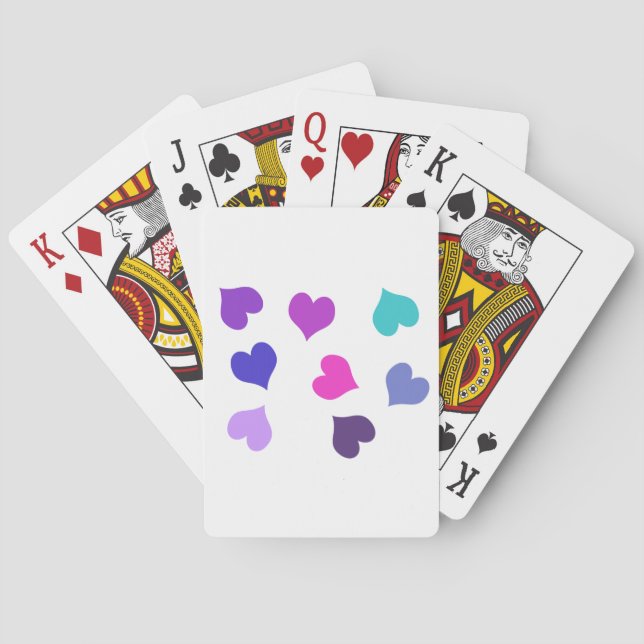 Cute colourful hearts playing cards (Back)