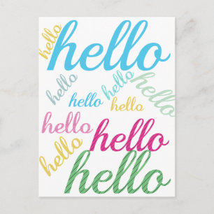 Cute Colourful Hello Postcard