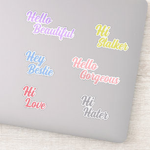 Cute Colourful Hi/Hello Phrases Vintage Typography
