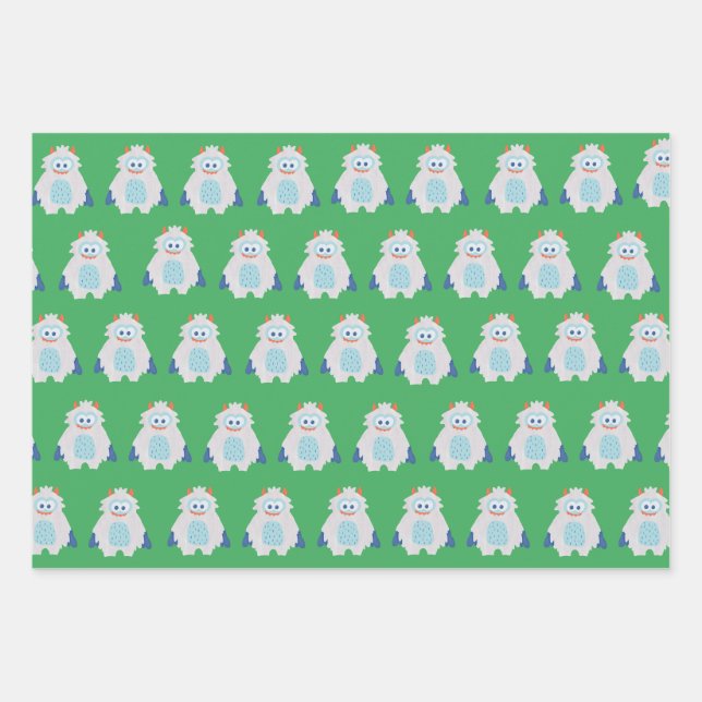 Cute Colourful Holiday Cartoon Patterns Kids Wrapping Paper Sheet (Front)
