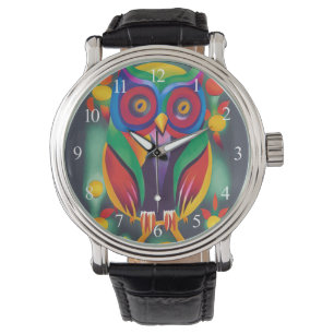 Cute Colourful Holographic Owl Watch