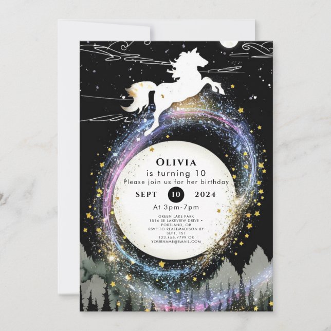 Cute Colourful Horse Birthday Invitation (Front)