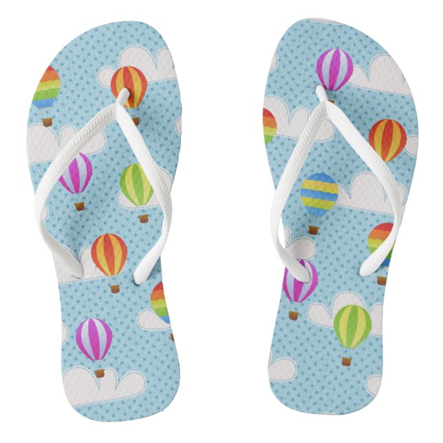 Cute Colourful Hot Air Balloons Pattern Flip Flops (Footbed)
