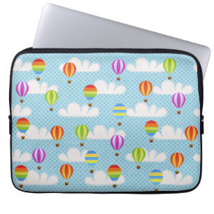 Cute Colourful Hot Air Balloons Pattern Laptop Sleeve