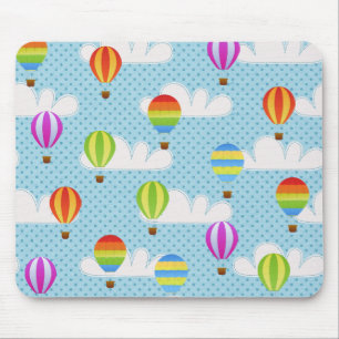 Cute Colourful Hot Air Balloons Pattern Mouse Mat