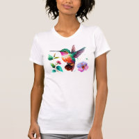 Cute Colourful Hummingbird and flowers