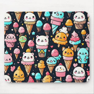 Cute colourful ice cream cones mouse mat