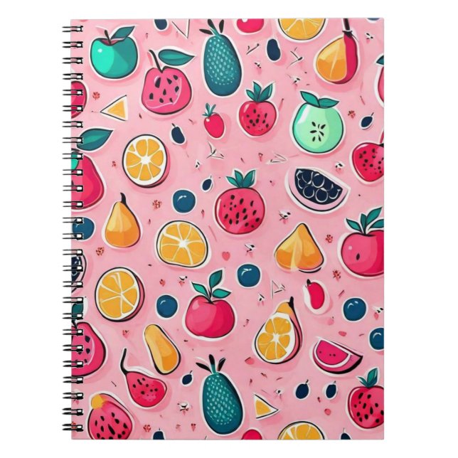 Cute colourful ice cream cones  notebook (Front)