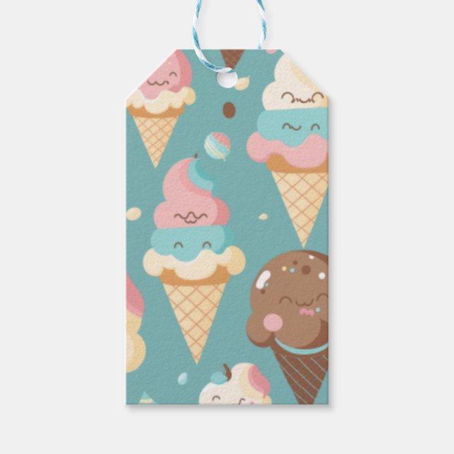 Cute colourful ice cream  gift tags (Front)