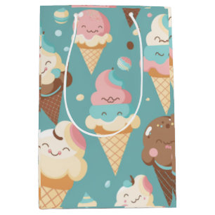 Cute colourful ice cream  medium gift bag