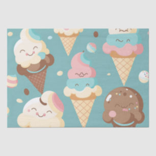 Cute colourful ice cream  tissue paper