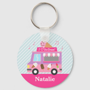 Cute Colourful Ice Cream Truck For Girls Key Ring