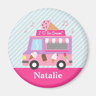 Cute Colourful Ice Cream Truck For Girls Magnet