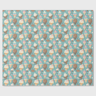 Cute colourful ice cream  wrapping paper