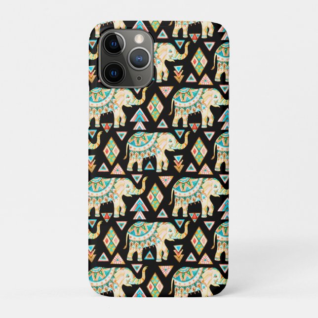 Cute colourful indian elephants pattern Case-Mate iPhone case (Back)