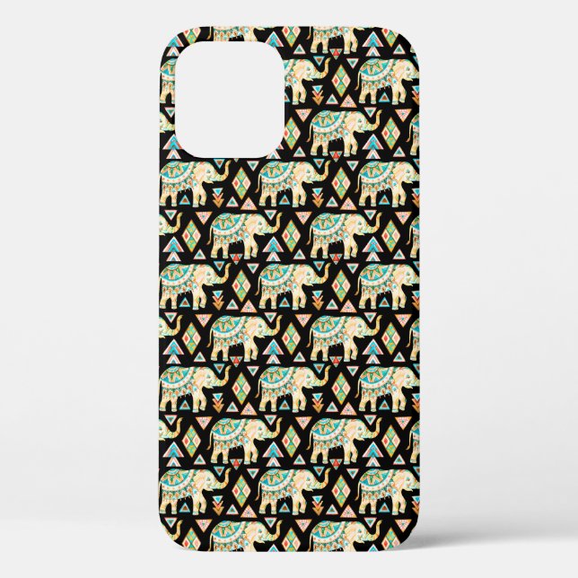 Cute colourful indian elephants pattern Case-Mate iPhone case (Back)
