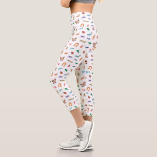 Cute Colourful Insect Pattern Capri Leggings