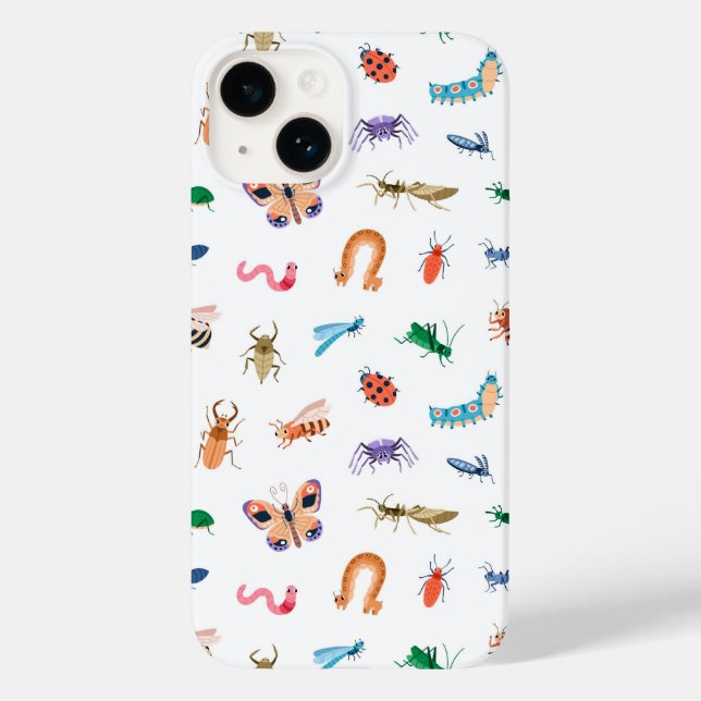 Cute Colourful Insect Pattern Case-Mate iPhone Case (Back)