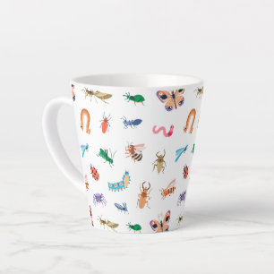 Cute Colourful Insect Pattern Latte Mug