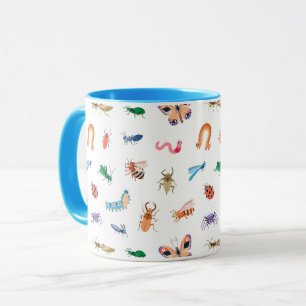 Cute Colourful Insect Pattern Mug