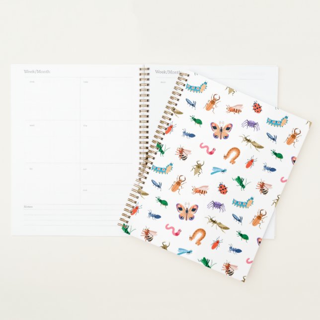 Cute Colourful Insect Pattern Planner (Display)