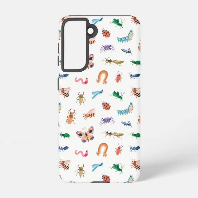 Cute Colourful Insect Pattern Samsung Galaxy S21 Case (Back)