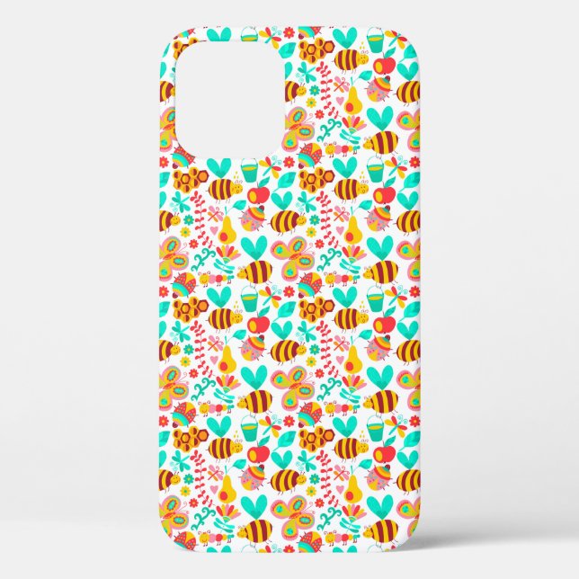 Cute colourful insects patterns Case-Mate iPhone case (Back)