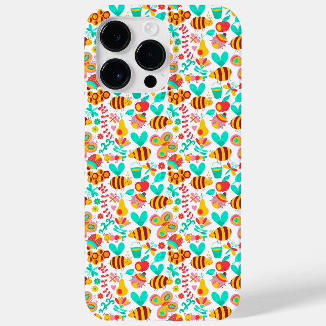 Cute colourful insects patterns Case-Mate iPhone case (Back)