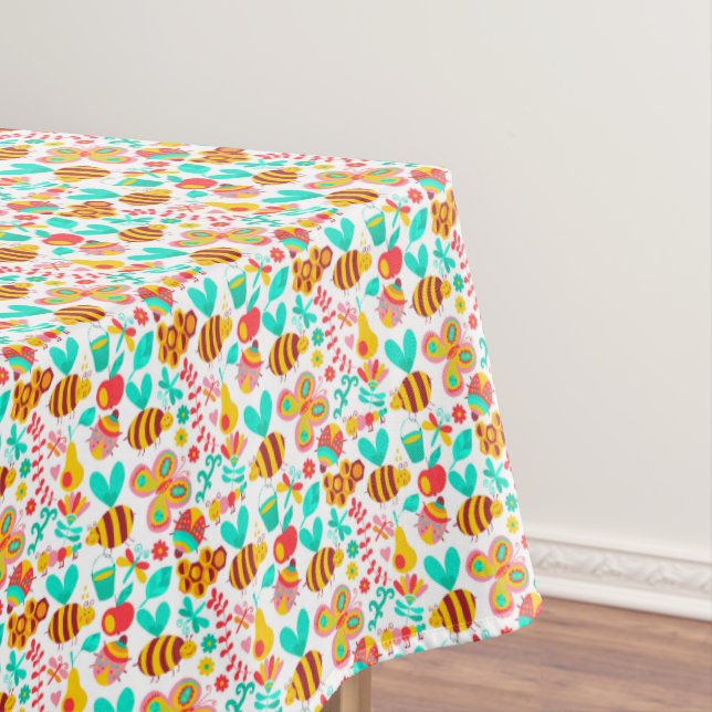 Cute colourful insects patterns tablecloth (In Situ)