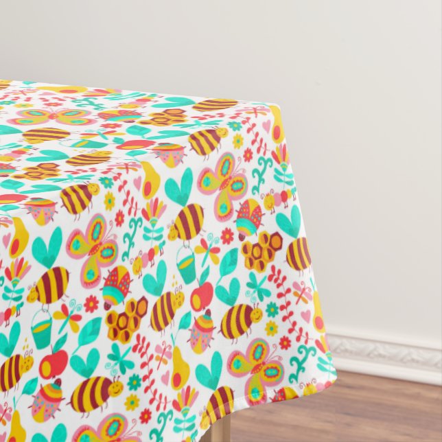 Cute colourful insects patterns tablecloth (In Situ)