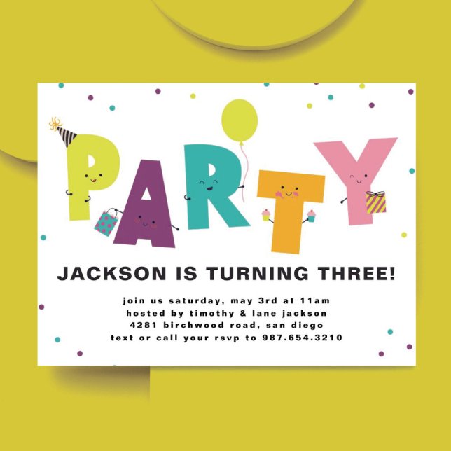 Cute Colourful  Invitation Postcard (Creator Uploaded)