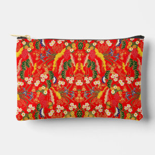 Cute colourful japanese floral patterns accessory pouch