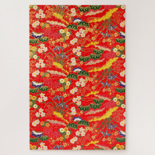 Cute colourful japanese floral patterns Case-Mate Jigsaw Puzzle