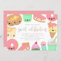 Cute Colourful Kawaii Sweet Elements Kids' Birthda