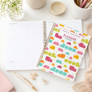 Cute Colourful Kids Background Custom Name Planner