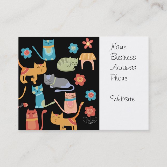 Cute Colourful Kitty Cats Gifts for Cat Lovers Business Card (Front)