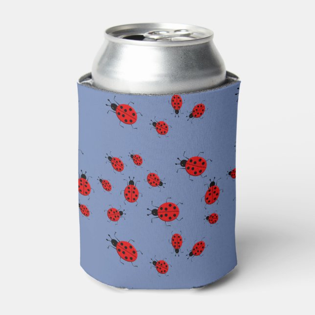Cute colourful ladybugs clip art can cooler (Can Front)