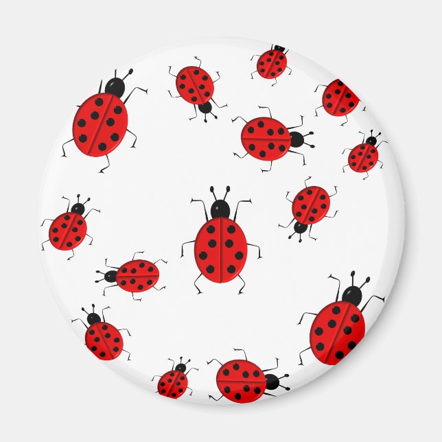 Cute colourful ladybugs clip art magnet (Front)