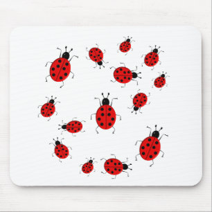 Cute colourful ladybugs clip art mouse mat