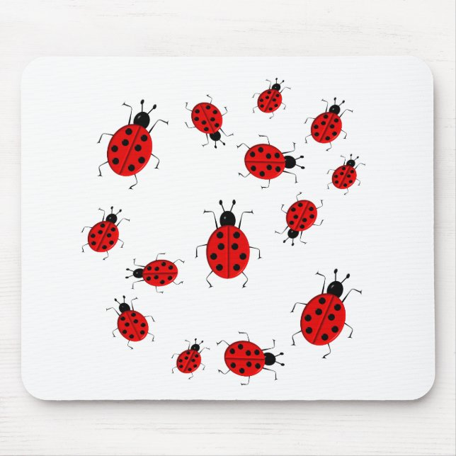 Cute colourful ladybugs clip art mouse mat (Front)