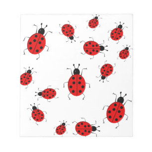 Cute colourful ladybugs clip art notepad
