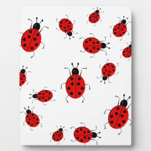 Cute colourful ladybugs clip art plaque