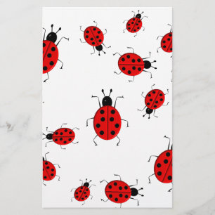 Cute colourful ladybugs clip art stationery