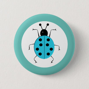 Cute colourful ladybugs ,lucky charm 6 cm round badge