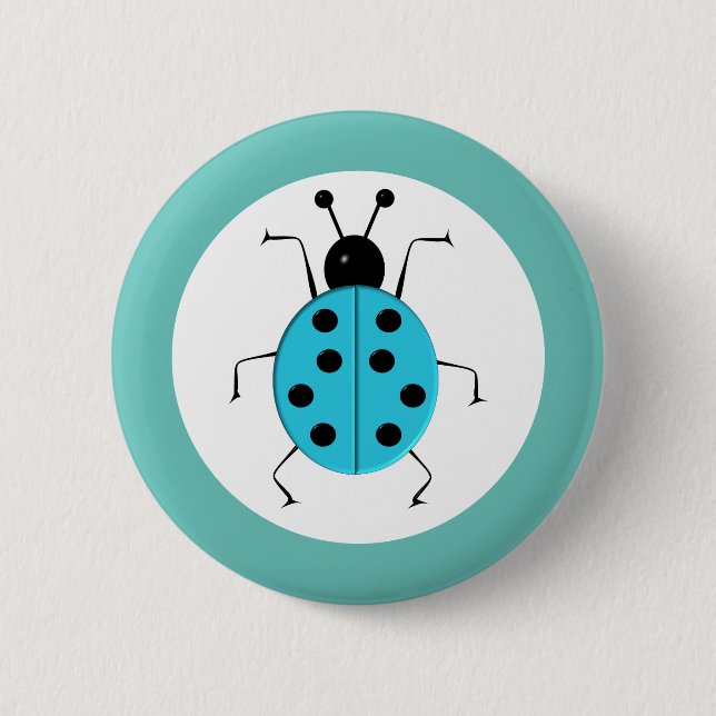 Cute colourful ladybugs ,lucky charm 6 cm round badge (Front)