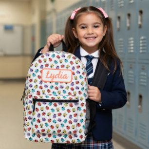 Cute Colourful Ladybugs Personalised Backpack