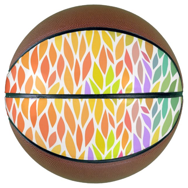 Cute colourful leaves pattern basketball (Front)