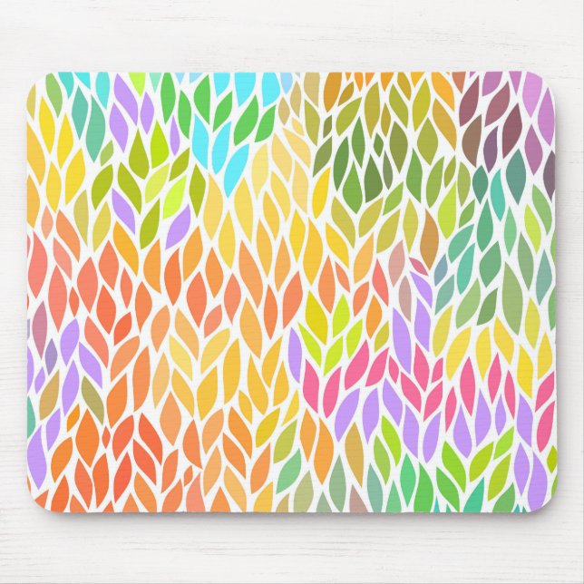 Cute colourful leaves pattern mouse mat (Front)