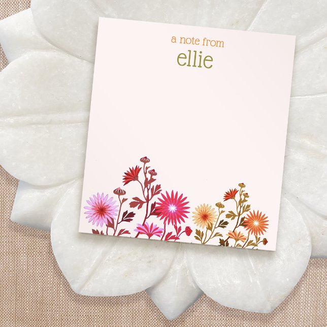 Cute Colourful Light pink Wildflower Floral Notepad (Creator Uploaded)