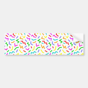 Cute colourful lines patterns bumper sticker
